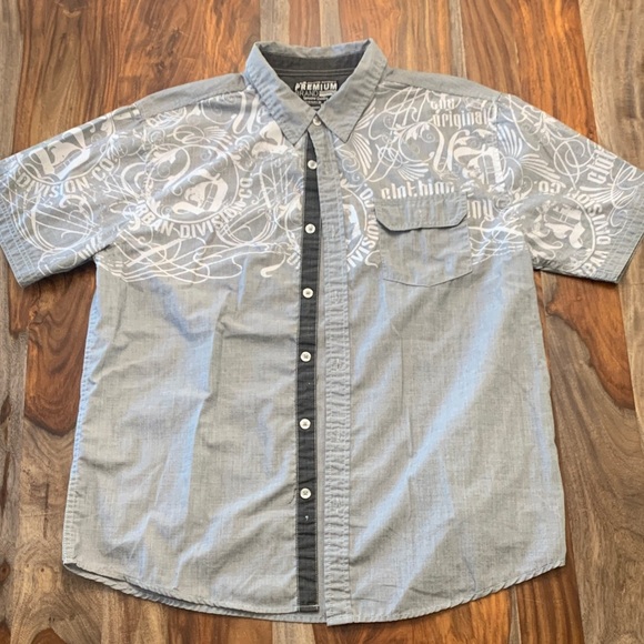 Y2K style DNM division product button up shirt - Picture 1 of 3